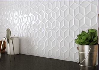 KUBE BLANCO GLOSS 396X1192 RECT -  NOT SUITABLE FOR BLACK GROUT -  NOT SUITABLE FOR BLACK GROUT